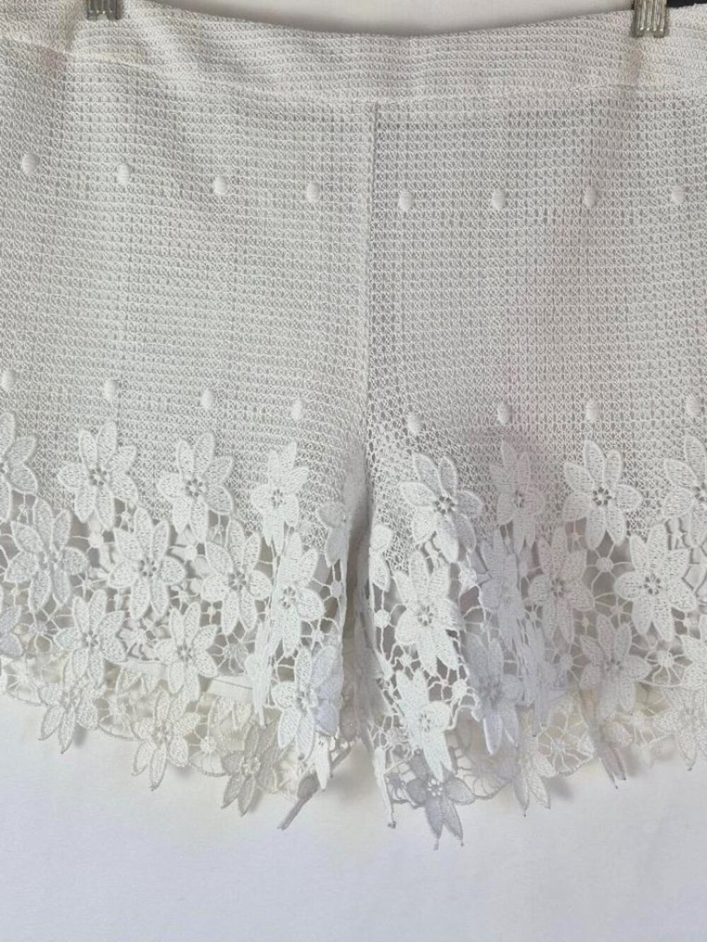 Ann Taylor White Femine Lace-Overlay Lined Shorts Size 10